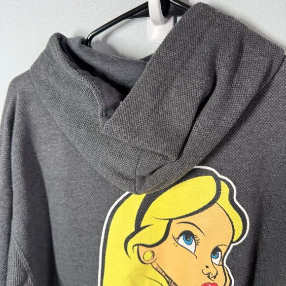 Ragwear Women Jack Daniels/Alice In Wonderland Hooded Sweatshirt Size Large Gray - Picture 4 of 11